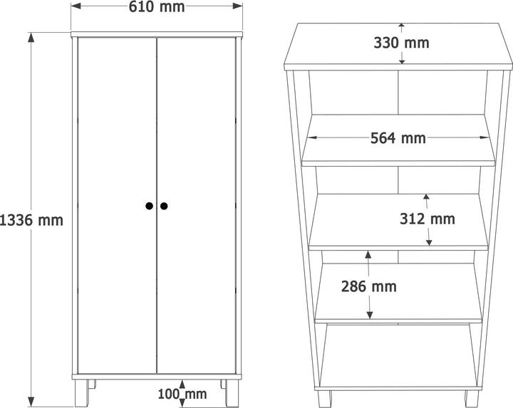 Productafbeelding Homitis Nord Multi Purpose Cabinet (61 x 33 x 133.60 cm)