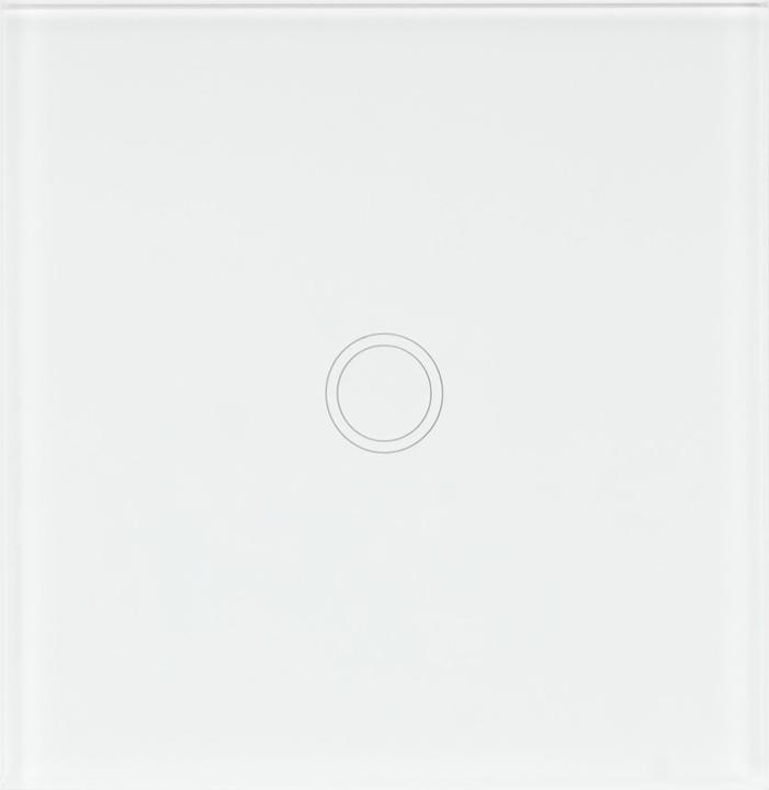 Image du produit PNI Interrupteur tactile simple SH101 en verre, blanc avec affichage LED