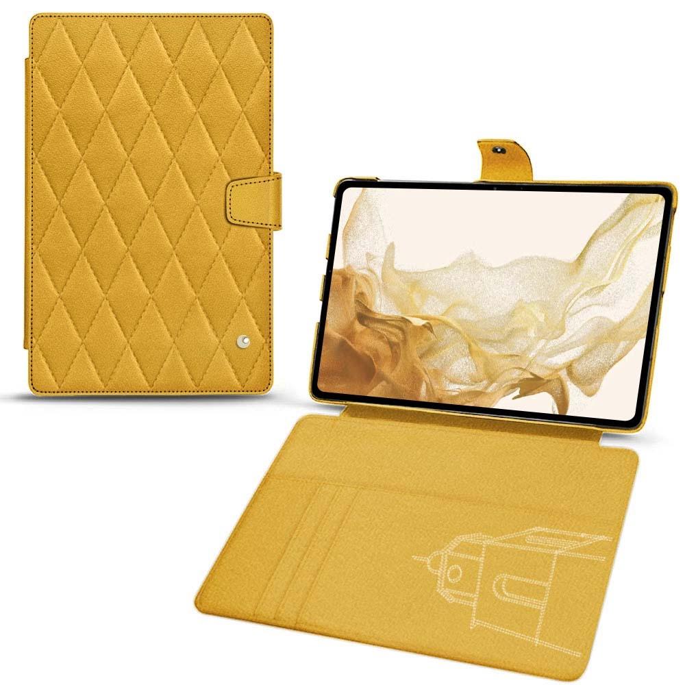 Noreve Lederschutzhülle Wallet (Galaxy Tab S8), Tablet Hülle, Orange