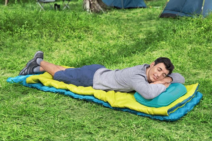 Actual product image Bestway Pavillo 18.5" x 12" x 6"/47cm x 31cm x 15cm ToughLite Flex Pillow, Blue, Monochromatic, Rect