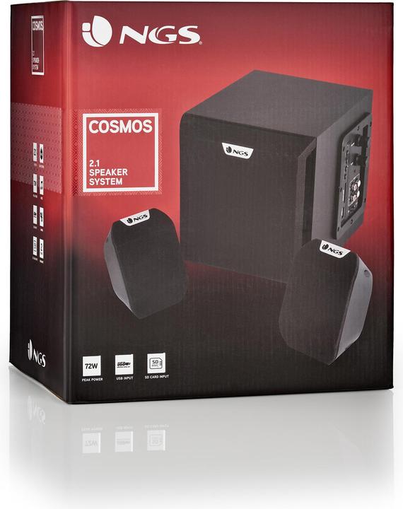 Actual product image NGS Cosmos, 2.1 Channels, 36 W, Black, Rotary Control, CE, RoHS, Built-in