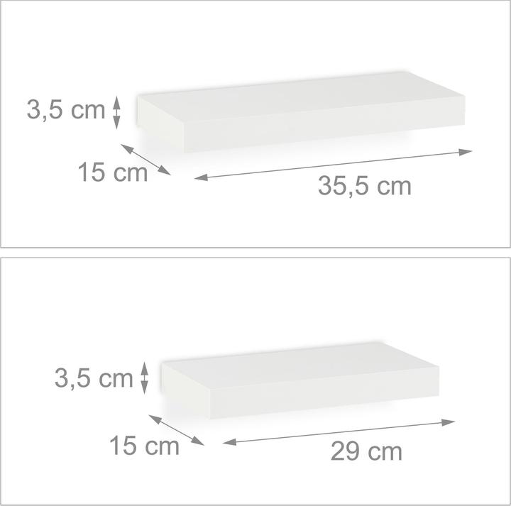 Produktbild Relaxdays 3x Wandregal (42 x 15 x 3.50 cm)