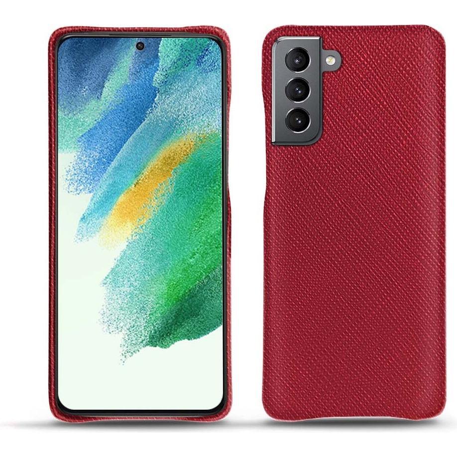 Noreve Lederschutzhülle Samsung Galaxy S21 FE (Samsung Galaxy S21 FE), Smartphone Hülle, Rot