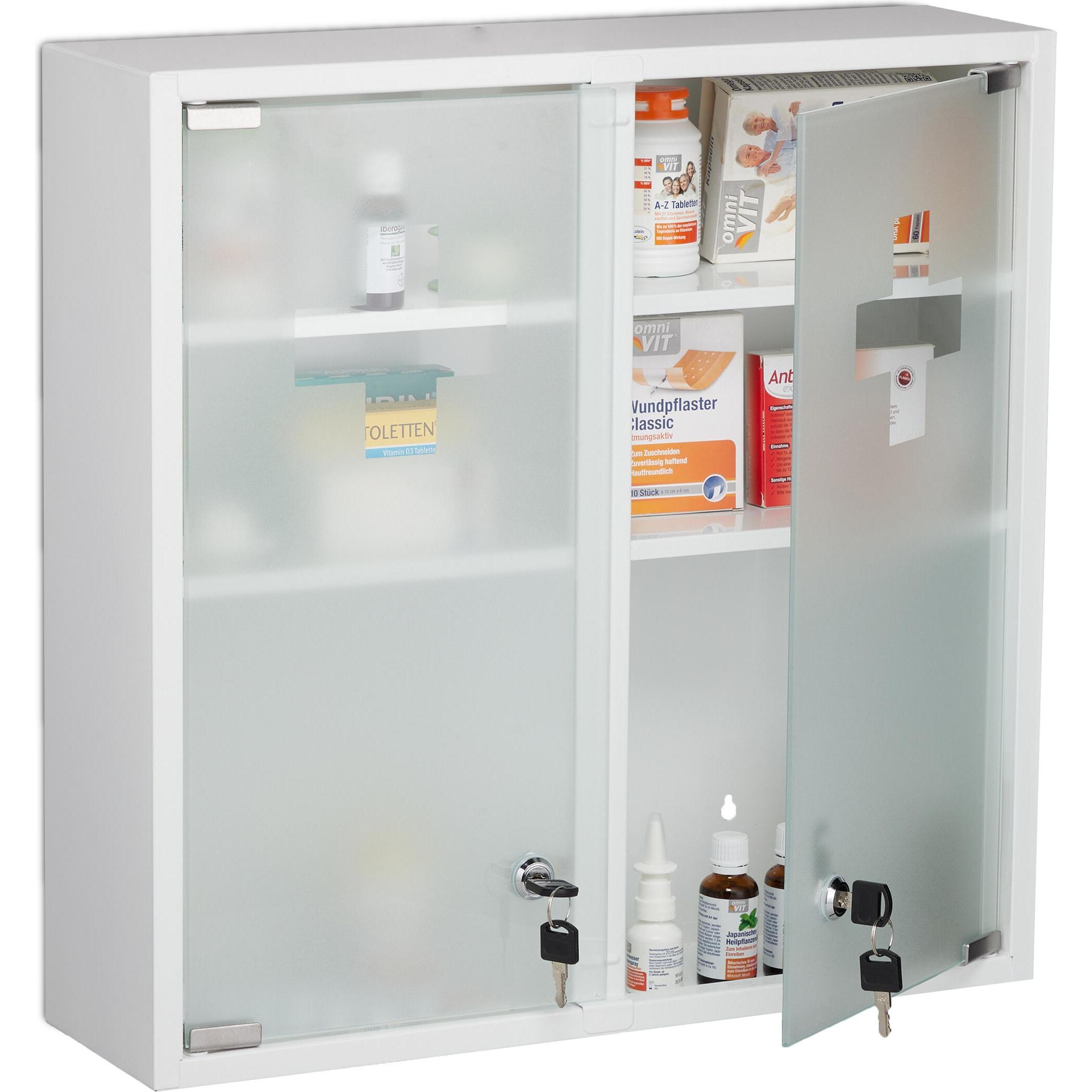 Relaxdays, Badezimmerschrank, Medizinschrank (52.5 x 15.5 x 53 cm)