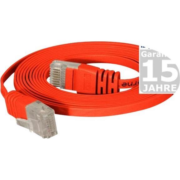 Tecline Cavo patch Cat.6 U/UTP, non schermato, piatto, rosso, 7,5 m cavo patch super piatto, ad esempio per (U/UTP, CAT6, 7.50 m), Cavo di rete