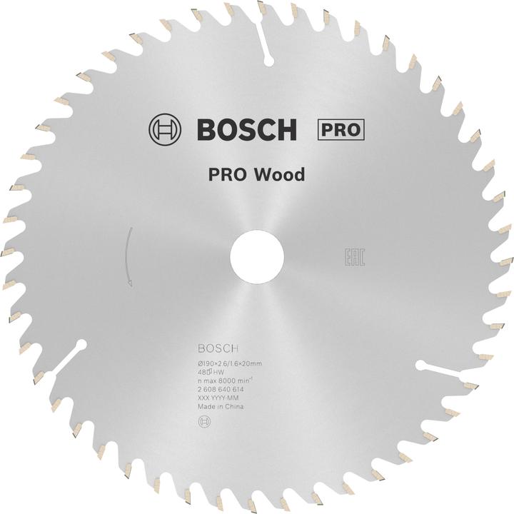 Produktbild Bosch Professional Zubehör PRO Wood Kreissägeblatt, 190 x 2.6 x 20 mm