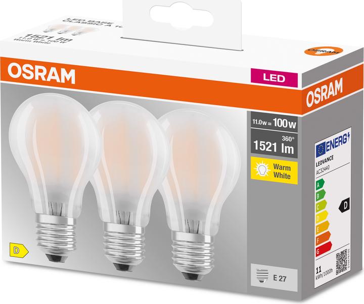 Produktbild Osram Classic A (E27, 11 W, 1521 lm, 3 x, D)