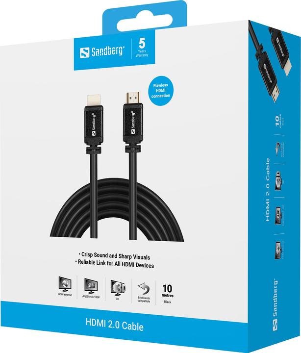 Image du produit Sandberg HDMI (Typ A) — HDMI (Typ A) (10 m)