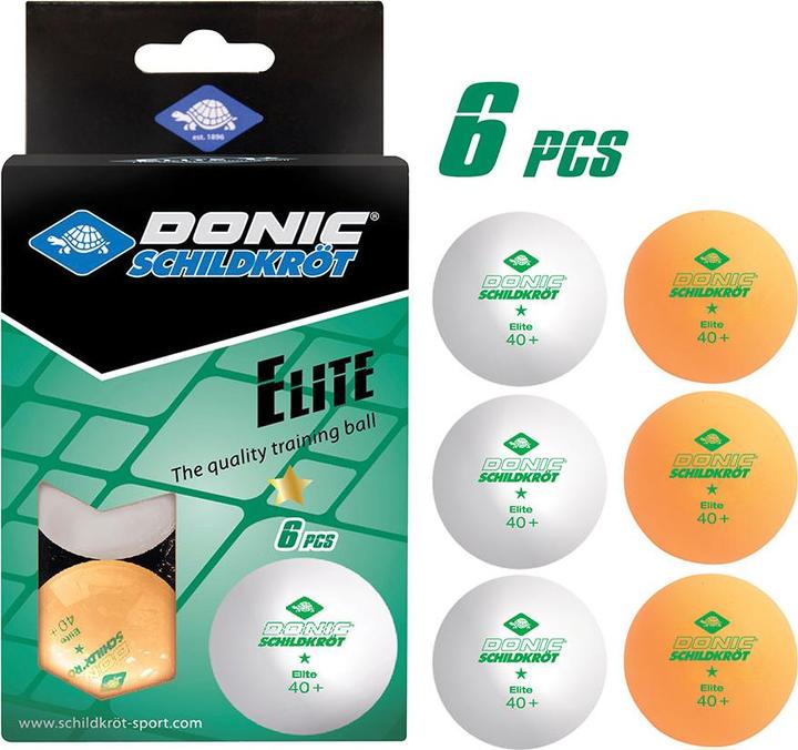 Donic Schildkröt Table tennis balls 6 pcs. Elite Poly 40+ (6 pcs.)