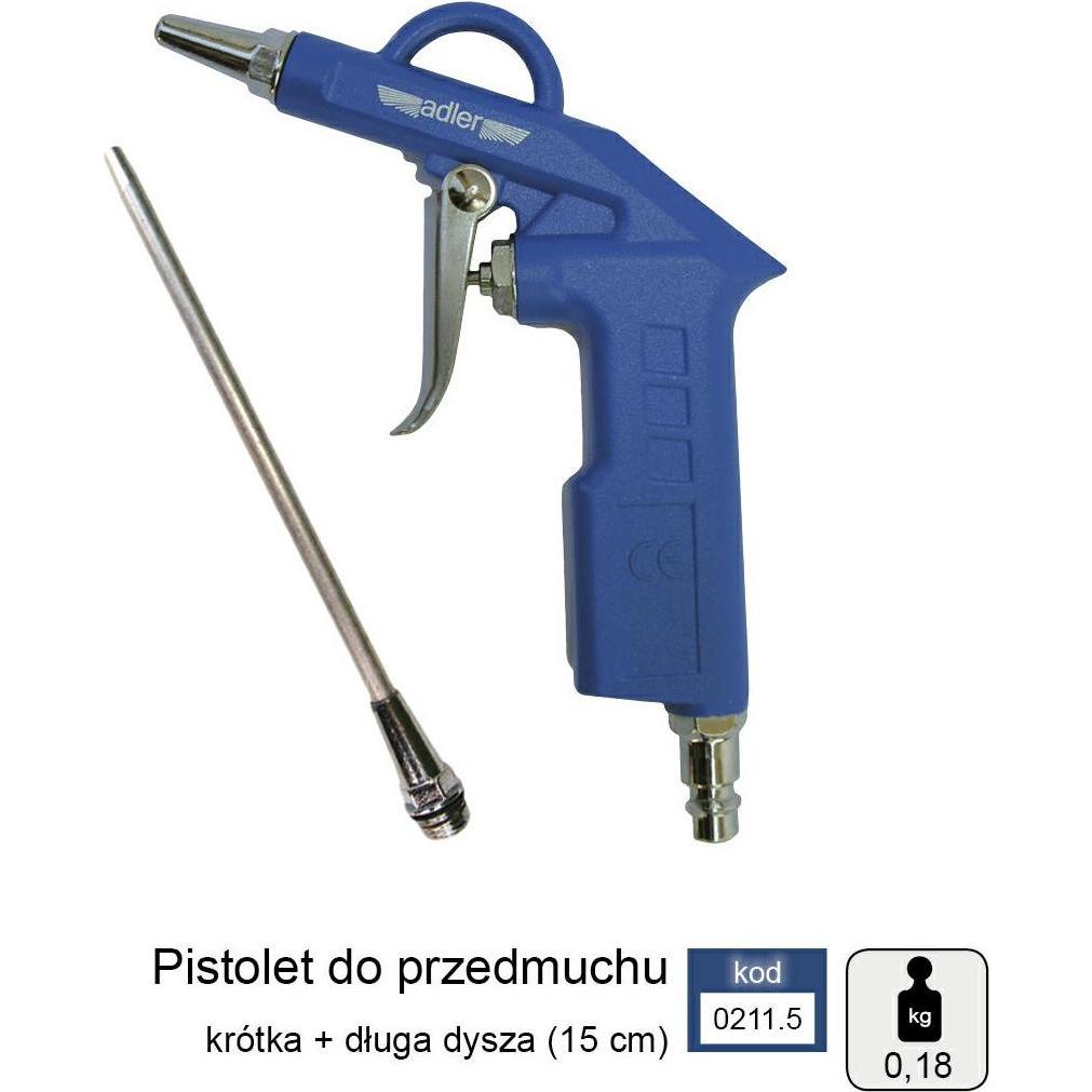Adler, Druckluftaufsatz, PISTOLET DO PRZEDMUCHIWANIA 2cm+15cm