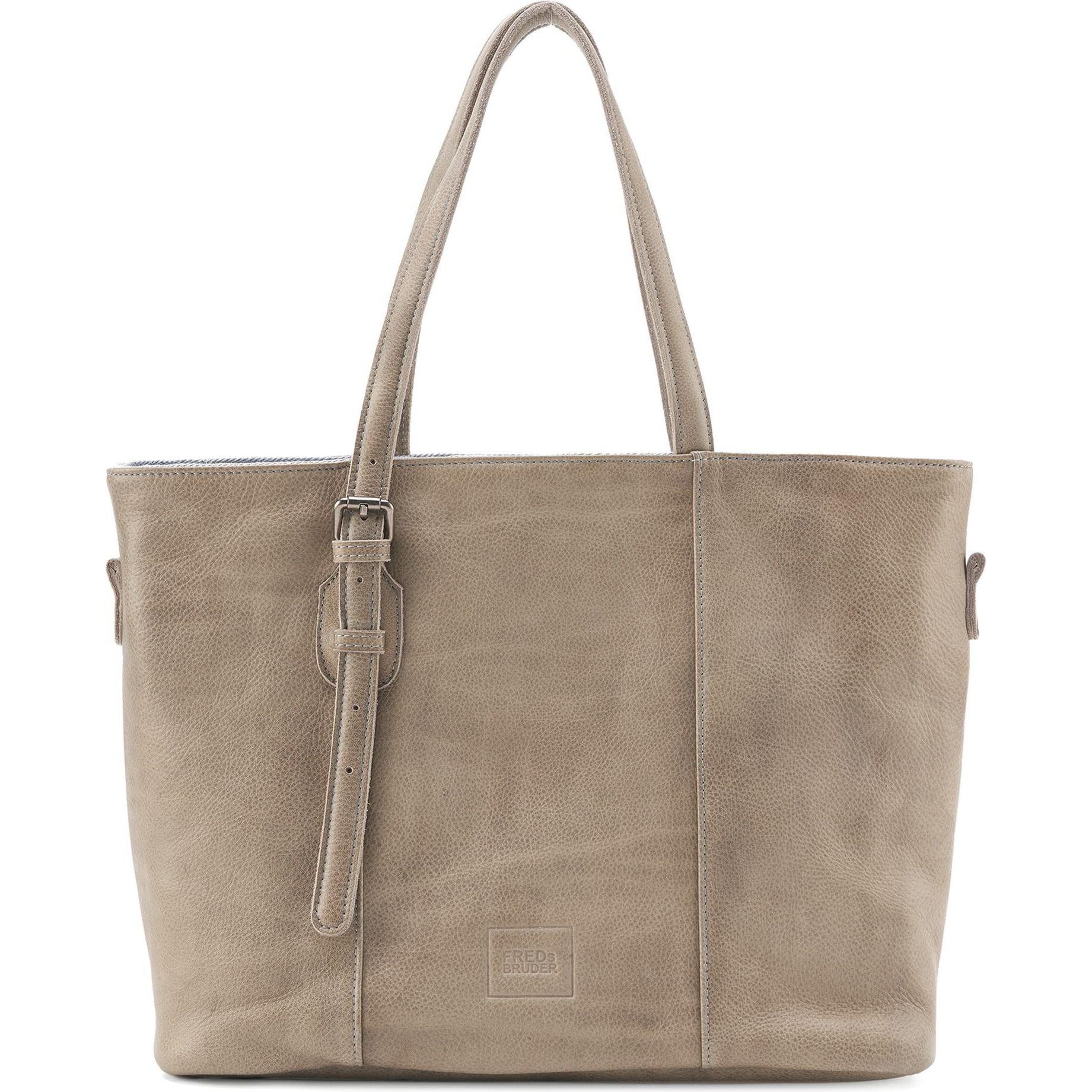 FredsBruder, Tasche, Reversible Wendeshopper Leder 37 cm, Grau, (14 l)