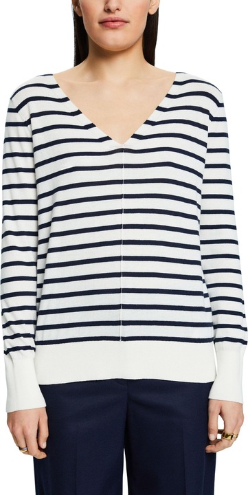 Produktbild Esprit gestreifter pullover mit v-ausschnitt, damen (XS)