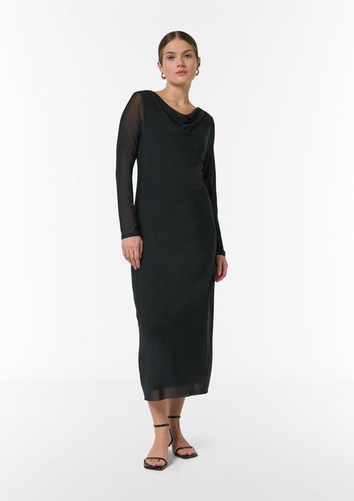 Actual product image Comma Kleid Mesh-Kleid im Slim Fit mit Wasserfall-Ausschnitt (36)