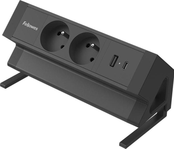 Fellowes Power Desk 2 Type E (FR BE PL) - Black (4x, CEE 7/3)