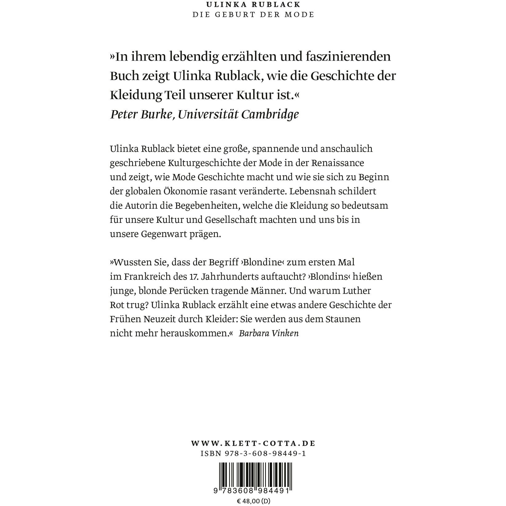 Thumbnail - Die Geburt der Mode, Sachbücher von Ulinka Rublack