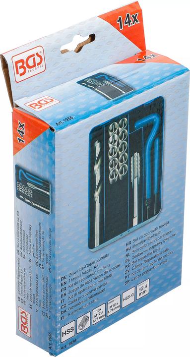 Image du produit BGS Kit de réparation de filets M12 x 1,75 mm 14 pièces