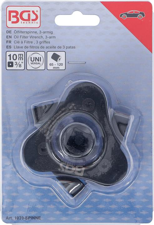 Produktbild BGS Ölfilterspinne, 3-armig für Ölfilter Ø 65 - 120 mm