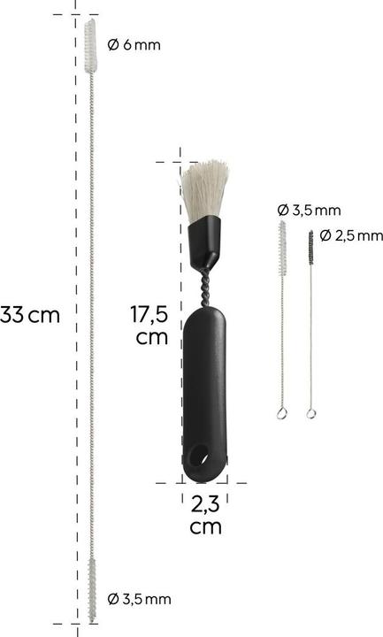 Actual product image Xavax Reinigungsbürsten f. Kaffeevollautomaten m. Pinsel, Schlauchbürste, 4er-Set