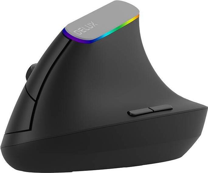 Produktbild Delux Wireless Vertical Mouse M618C 2.4G 1600DPI RGB (black) (Kabellos)