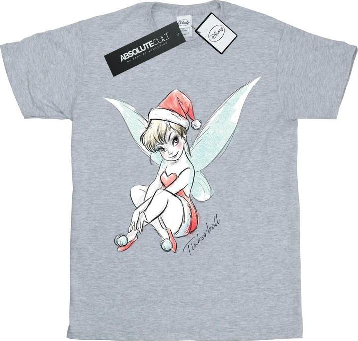 Actual product image Disney Girls Tinkerbell Christmas Fairy Cotton T-Shirt (128)