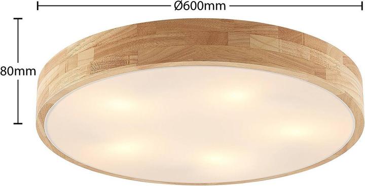 Immagine prodotto Lindby Plafoniera Tanju, legno di quercia, Ø 60 cm (E27)