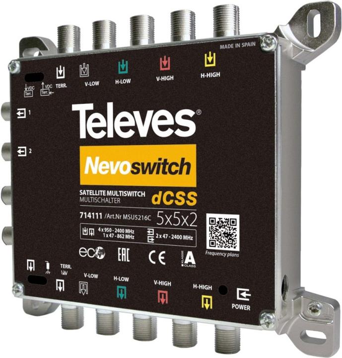 Televes Multiswitch 10.20cm (4") 2x16 NEVO-SCR dCSS kaska. MSU5416C (Multi switch)