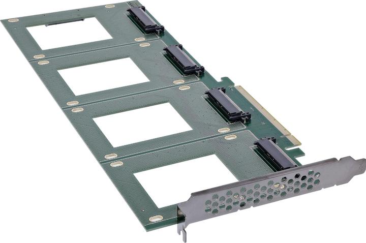 Produktbild InLine PCIe Karte zu 4x intern U.2 NVMe SFF-8639 – Bifurcation
