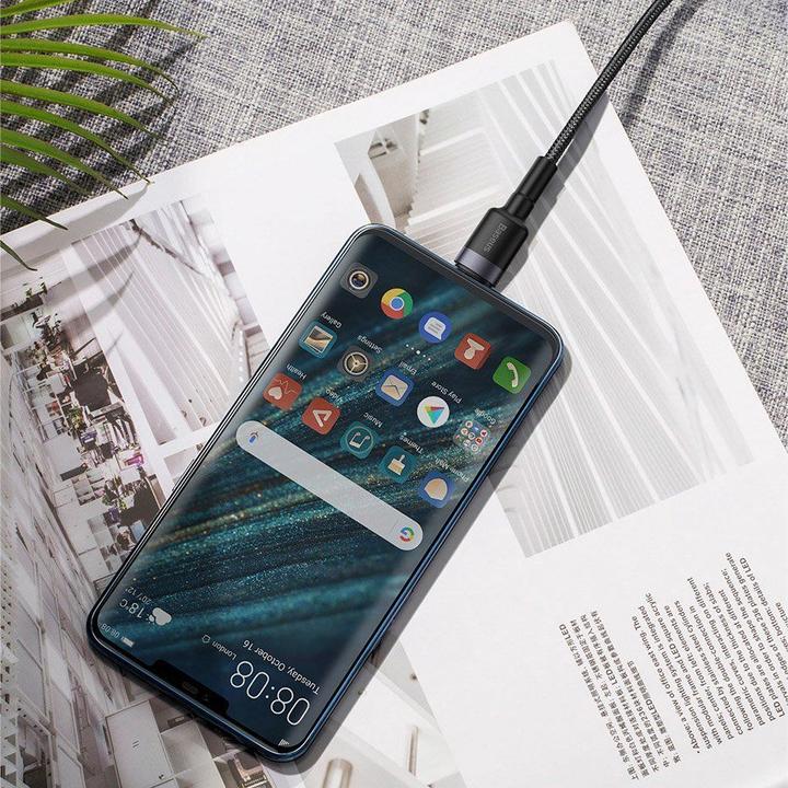 Actual product image Baseus Cafule HW Quick Charging Data cable USB Double-sided Blind Interpolation For Type-C 40W 1m Gray b... (1 m, 40 W)