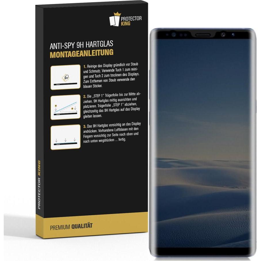 Thumbnail - Protectorking 1x Echtes Tempered 9H Panzerhartglas Blickschutz (1 Stück, Samsung Galaxy Note 8), Smartphone Schutzfolie