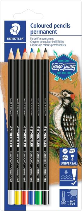 Produktbild Staedtler Lumocolor permanent glasochrom 108 20 Wasserfeste Farbstifte (6 x)