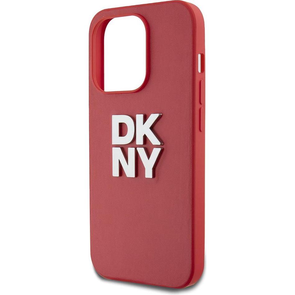 Thumbnail - DKNY PU Leather Stack Logo Wrist Strap Case for iPhone 14 Pro Red (Apple iPhone 14 Pro), Smartphone Hülle, Rot