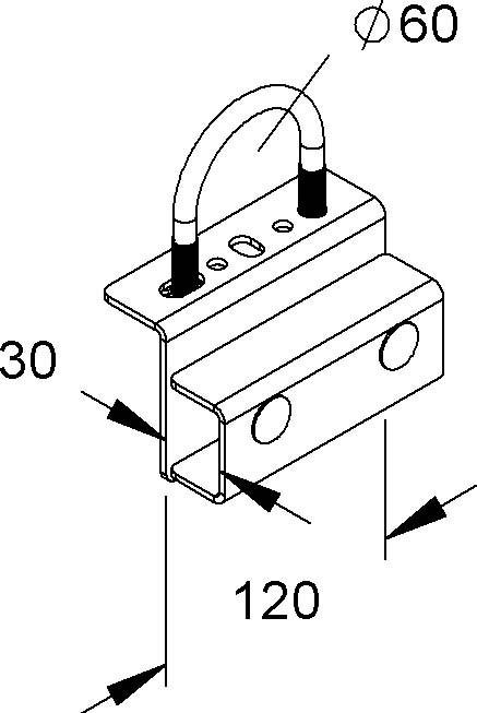 Produktbild Niedax NIE MIHR 6030 F Holmanschlusshalter, D=60 mm feuerverzinkt