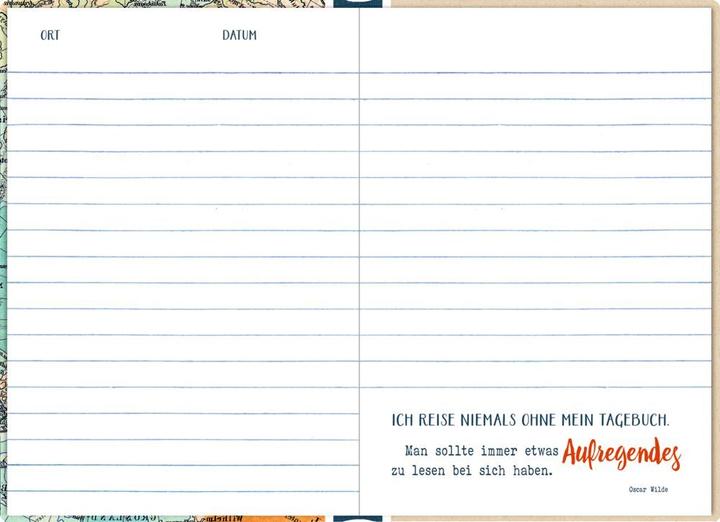 Actual product image Travel Diary Map (Plain, Hardcover)