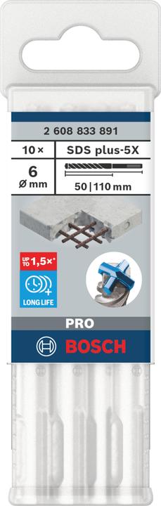 Actual product image DIY PRO SDS plus-5X hammer drill bit, 6 x 50 x 110 mm (6 millimetres)