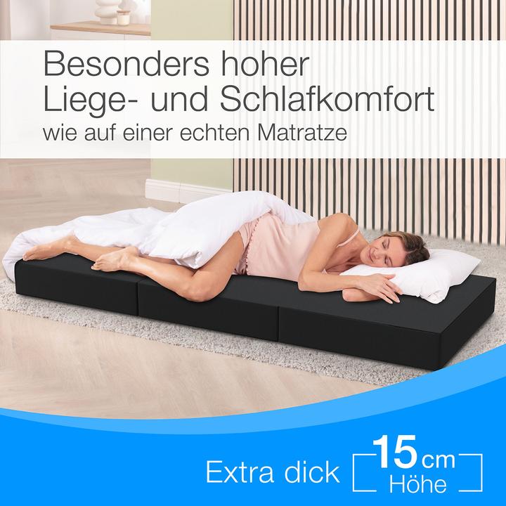 Produktbild Bestschlaf Klappmatratze, 3-teilige Faltmatratze, Reisebett, Gästematratze (75 x 195 cm, Schaumstoffkern)