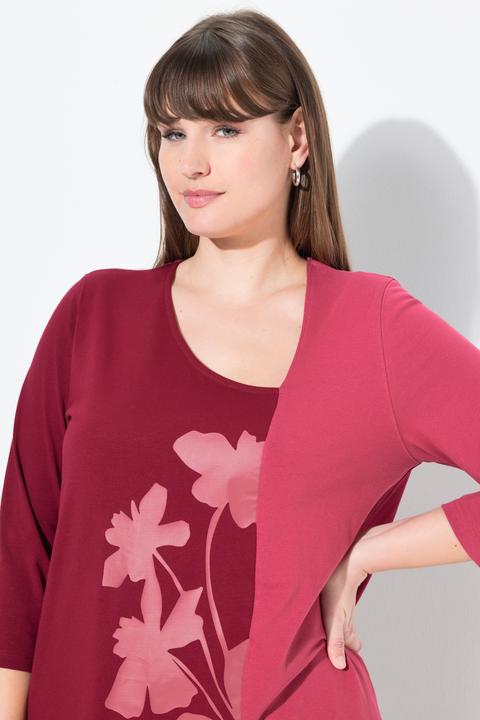 Produktbild Ulla Popken Shirt, Blüten, V-Ausschnitt, 3/4-Arm (58)