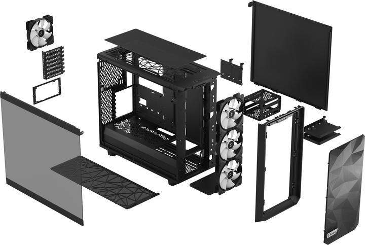 Actual product image Fractal Go Meshify 2 Lite RGB Black TG Light Tint (ATX, mATX, Mini-ITX, E-ATX)
