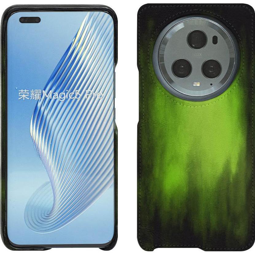 Noreve Lederschutzhülle (Honor Magic5 Pro), Smartphone Hülle, Grün