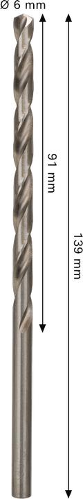 Image du produit Bosch Professional Zubehör Foret hélicoïdal PRO Metal HSS-G, 6 x 91 x 139 mm (6 mm)