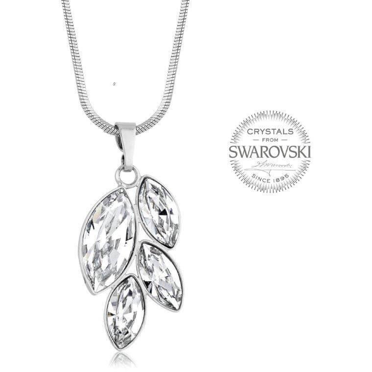 Levien, Collana, Collana con quattro cristalli Navette trasparenti