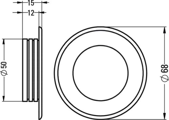 Actual product image Hermeta Shell handle aluminium black powder-coated round inlet Ø 50 mm