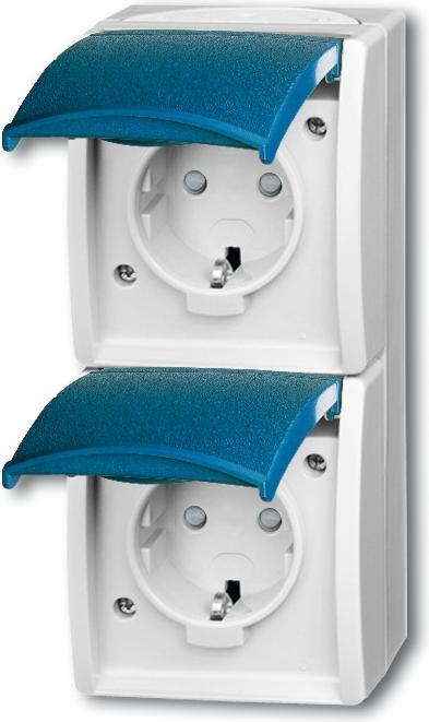 Busch-Jaeger Socket,vertical,2gang