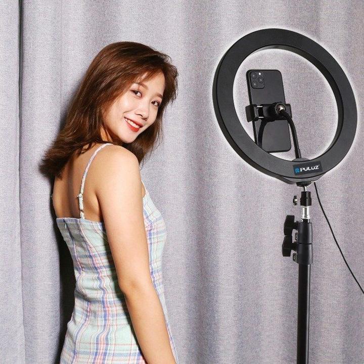 Produktbild Puluz 1,1m Tripod Mount + 26cm RGBW LED Ring Vlogging PKT3044 (Ringleuchte)