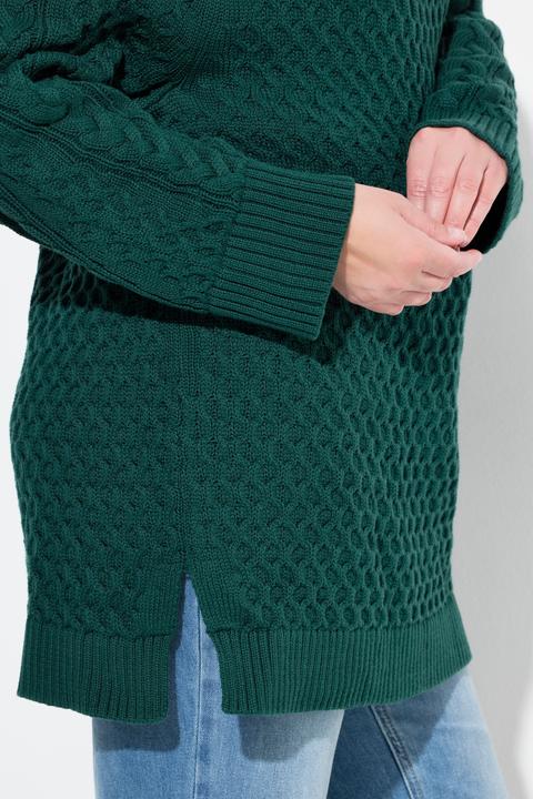 Produktbild Ulla Popken Pullover, Strickmuster, Stehkragen, Langarm (42, 44)