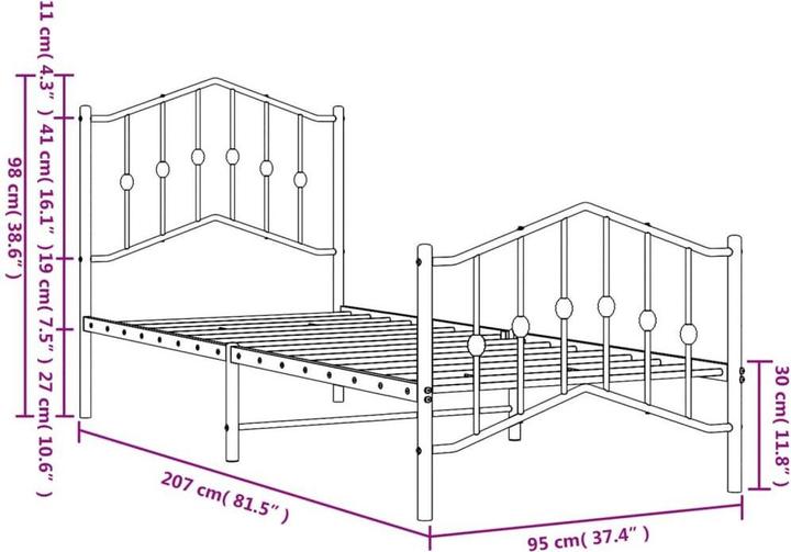 Image du produit vidaXL Bettgestell (90 x 200 cm)
