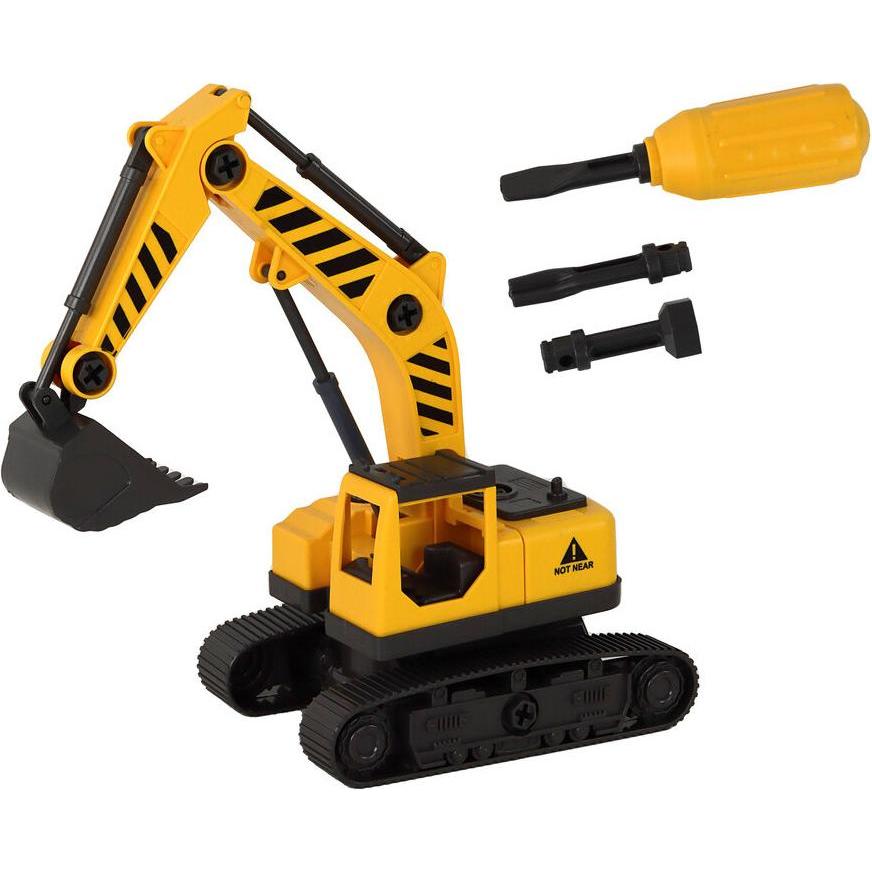 No Name Laweta z koparka do skręcania żółta światło dźwięk