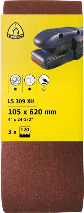 Actual product image Klingspor LS 309 XH retail pack - wood working belts 100 x 560 mm (120)