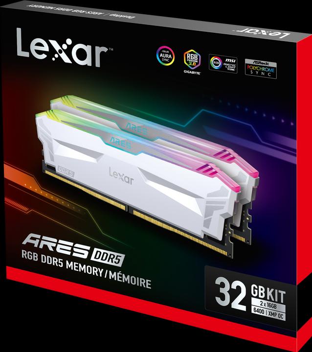 Image du produit Lexar Ares RGB (2 x 16GB, 6400 MHz, RAM DDR5, DIMM)