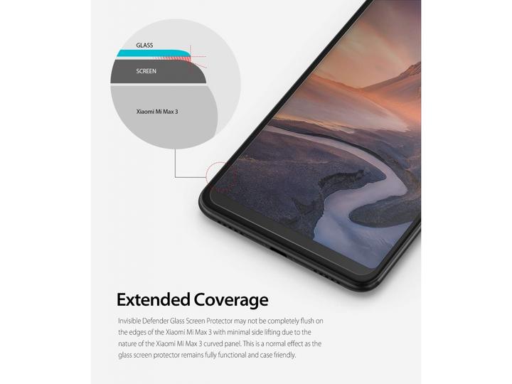 Actual product image Screenguard Xiaomi Mi Max 3 bulletproof glass protective film Case Friendly Design (1 pcs., Mi Max 3)