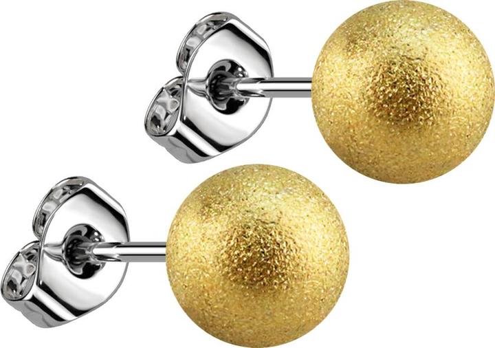 Image du produit Star Piercing Clou d'oreille avec boule doré moucheté (sans laiton, Acier chirurgical 316L)